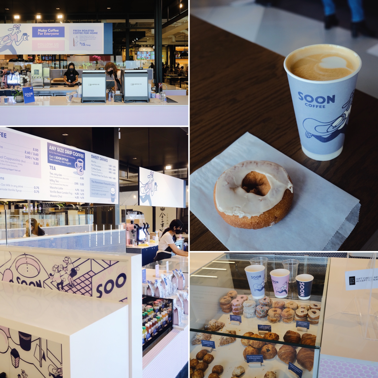 Soon Coffee x The Amazing Brentwood x Burnaby.
“The first thing you’ll quickly notice is the pleasing and colourful cartoonish pink/blue design and branding covering Soon’s entire coffee booth.
”
• Inside new Tables food court and dining hall.
•...