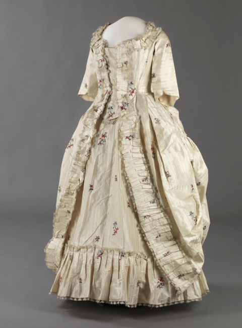 White gowns from The National Museum in Oslo Robe a la Francaise, 1779Crinoline gown, originally fro