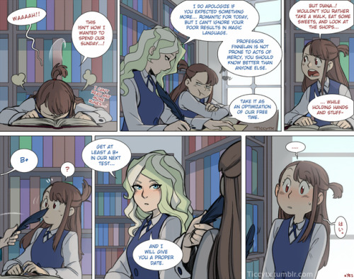 ticcytx:Dianakko Week Day 2: First/Casual Date Or better: how Diana doesn’t want Akko to face Finnel