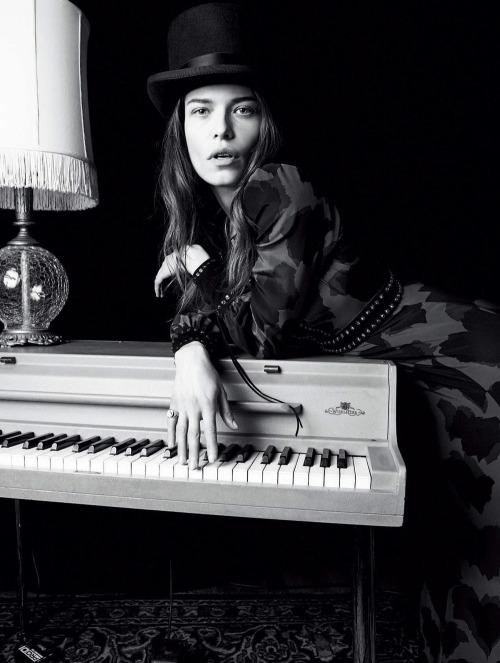 Louise Pedersen playing music in “Like a Rolling Stone” for Marie Claire Italia, August 2015. Photog