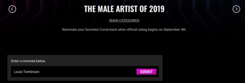 PEOPLE’S CHOICE AWARDS 2019Nominate Louis in the following categories:the male artist of 2019the son
