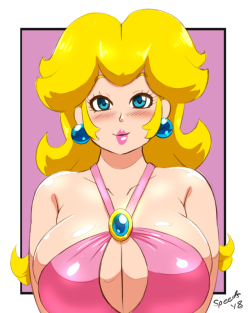 speedyssketchbook: Tried to do some practice with coloring with an existing sketch, and revamped it some.  Also Peach.  &lt; |D’‘‘‘