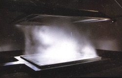 gallowhill:  rose finn-kelcey, steam installation at the chisenhale gallery, london, 1992 the sheet-metal base contained heating elements and water, and emitted a hissing sound; above it hung an extractor hood. a cloud of steam hovered between the two,