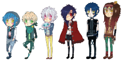 dinizee:  so i thought it would be good if i put them all together in height order  :&gt; i will continue to make more, including supporting characters like mizuki, trip n virus, etc etc.