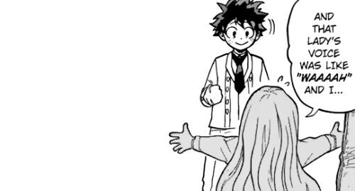 fymyheroacademia: Eri’s happy rambling after Deku’s performance.