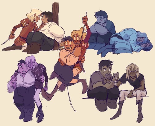 Collection of some very indulgent rivals to lovers au drawings I did a while back!!