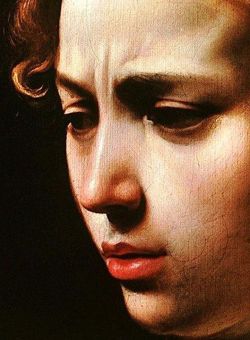   Caravaggio, Judith beheading Holofernes, 1598-99, oil on canvas, 145 x 195 cm (Palazzo Barberini, Rome); a detail  