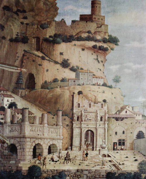 barcarole: Detail from St. Sebastian, Andrea Mantegna, 1480.