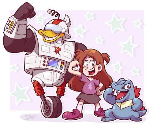 [C] &lsquo;MY&rsquo; Style: Gizmoduck, Annabel (OC) + Totodile by Mast3r-Rainb0w  Looks like