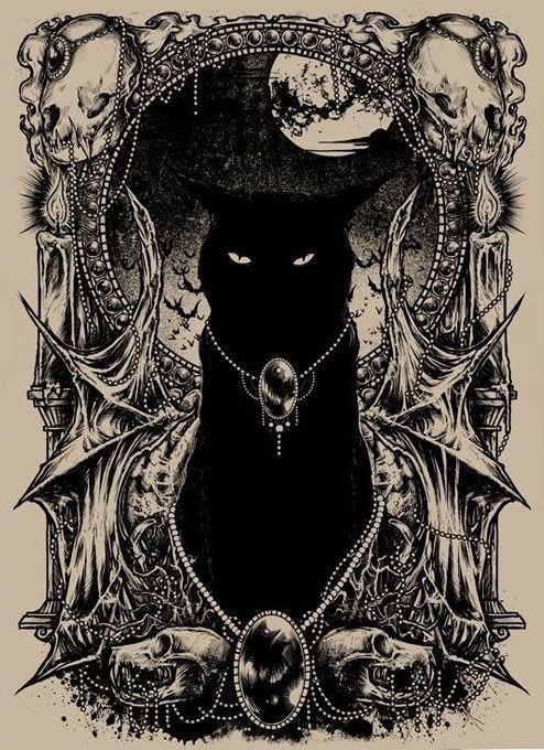 Premium Black Cat Halloween Boho  Gothic Witchcraft Tattoo shirt