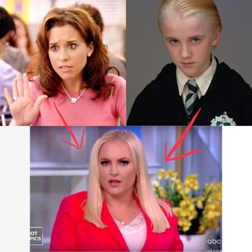 Image description: Gretchen Weiners + Draco Malfoy = Meghan McCain