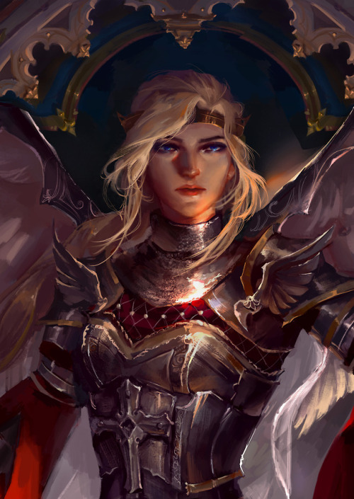 thatmetalbenderlinbeifong: bluemist72: I decided to paint mercy in a medieval-crusader inspired skin