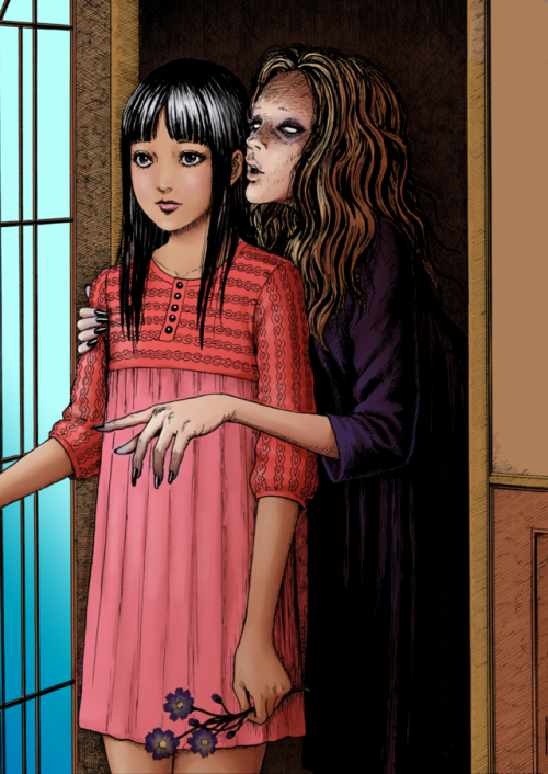 spelonca:I’ve always wanted to color one of Junji Ito’s panels just to see what they would look like
