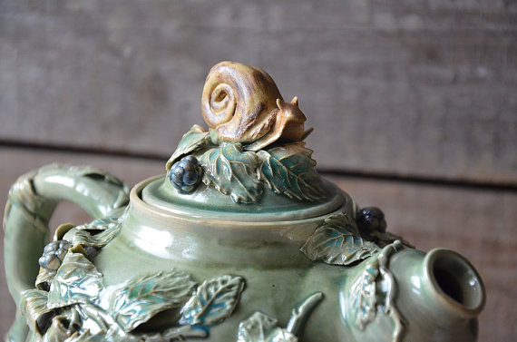 lesstalkmoreillustration:  Handmade Floral Stoneware Teapots By lofficina On Etsy