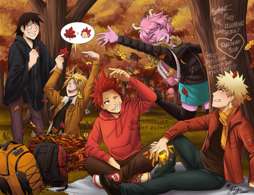 ninjaduelist: Fall fun with the Bakusquad!!Here’s my piece for @bakusquadcalendarThis project was so