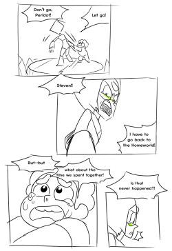 ruki-32:  Translation: slothinateacupI just wanted to see Peridot that was caught by Crystal gems and stayed with Steven and then couldn’t leave easily when she had a chance to escape because she became attached to Crystal gems :DD