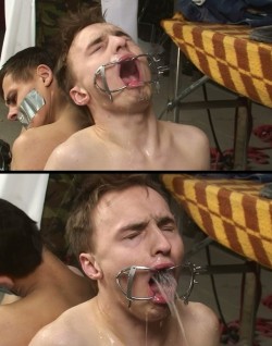 mastersfrat:  ————— Ready to pledge the ultimate frat? http://mastersfrat.tumblr.com/ —————   You wouldn&rsquo;t need the gage Master I would gladly open my mouth for piss!!!