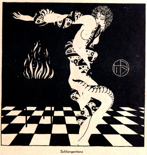 &lsquo;Schlangentanz&rsquo; (Snake Dance), from Die Muskete, July 21, 1932Source: http://anno.onb.ac