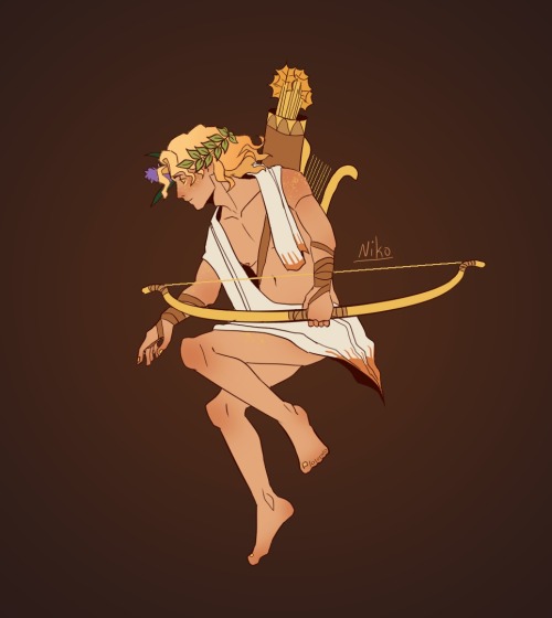 Apollo And Artemis :D This Is Part Of A Drawing I'm Working On, But I Like Their Designs, Especially
