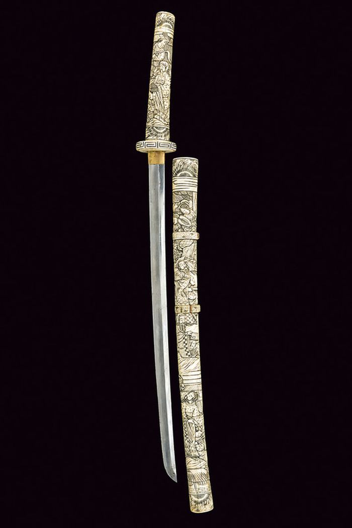 art-of-swords:  Katana SwordDated: 19th centuryCulture: JapaneseMedium: steel, boneMeasurements: