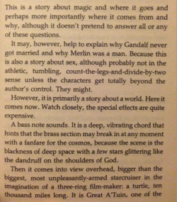 goauldendelicious:  Equal Rites, Terry Pratchett One of my favourite first pages ever written. No-one plays with writing the way Terry does. 