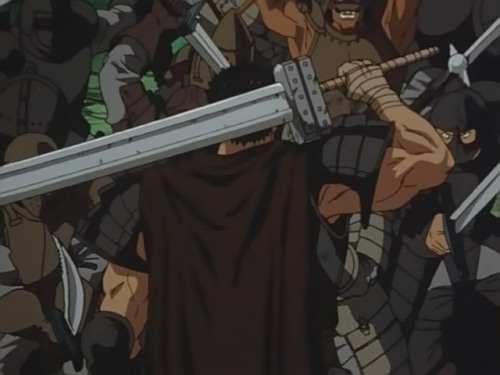 Most badass scene from any anime character “Guts vs 100 men - Berserk” This isn’t a proof of Guts strenght. It’s a proof of his incredible willpower. He will never fall. He will never lose. He can’t allow himself to do such