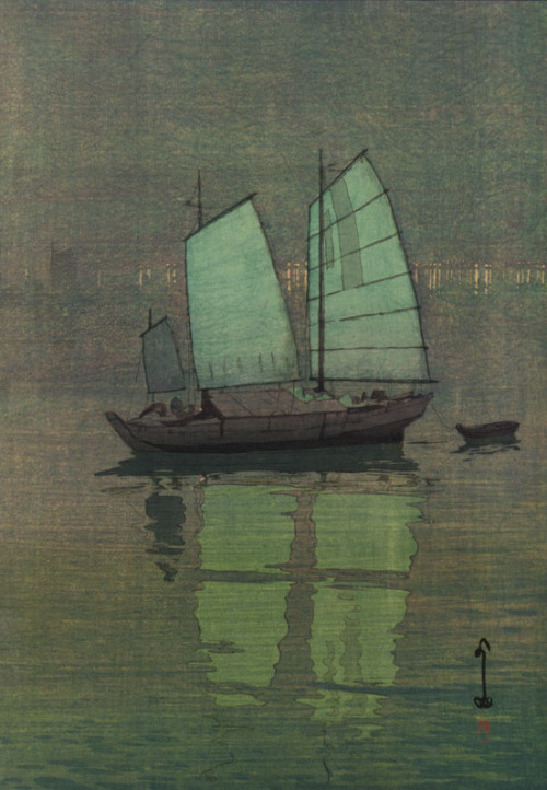 huariqueje: Blue Sailing Boats  -  Hiroshi Yoshida 1926Japanese, 1876-1950