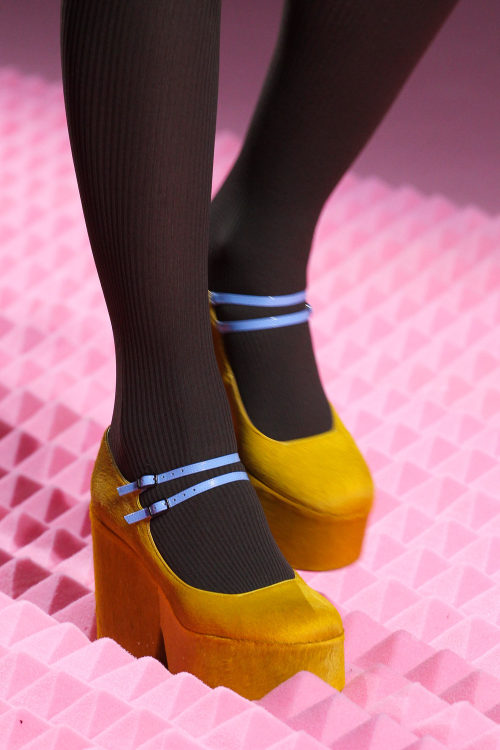 meisela: Ribbed stocking + chunky shoes @ Mary Katrantzou