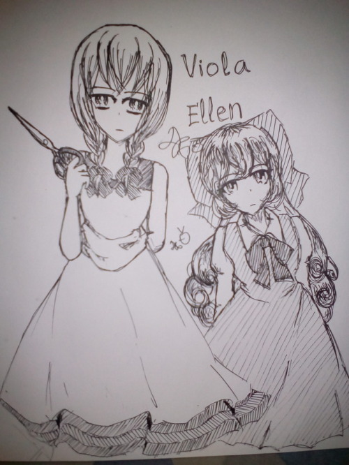 Viola and Ellen as they have to be  My entry yesterday  My drawing skill is improving (from last yea