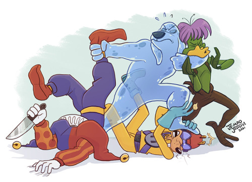 Done! The fearsome four villains of Darkwing Duck! They are so much fun to draw! :D