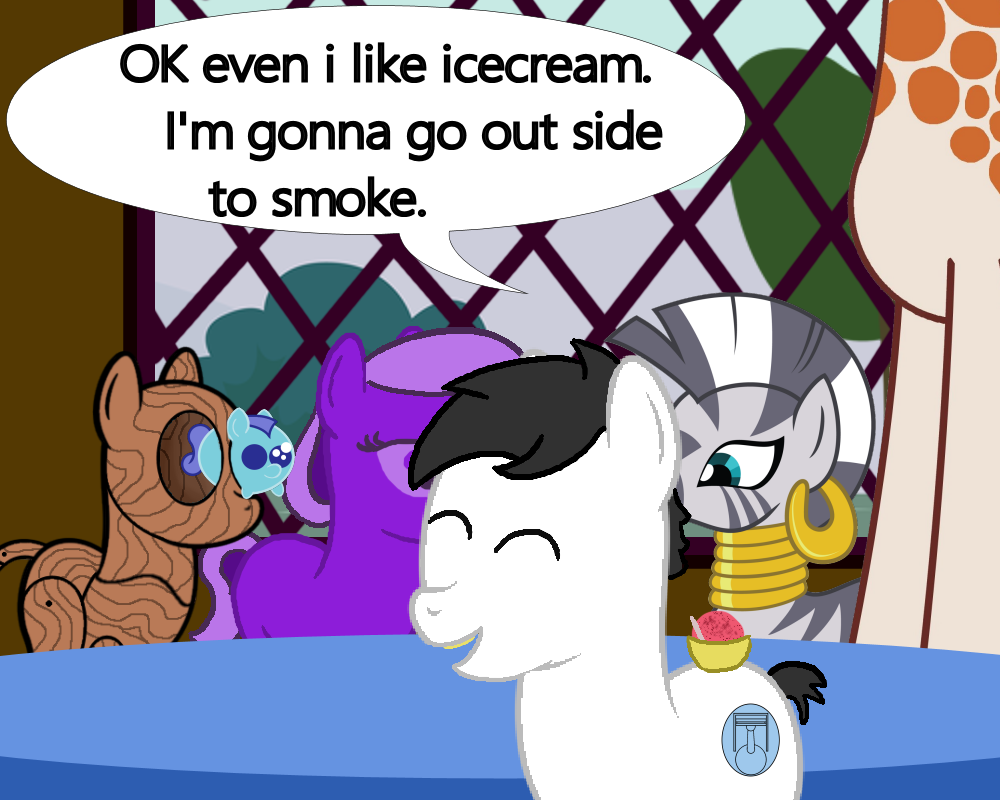 timberthewoodpony: Timber: I like frozen yogurt. Piston: You would, its an abomination
