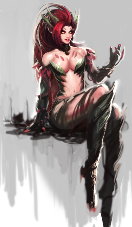 rule34andstuff:  Fictional Characters that I would “wreck”(provided they were non-fictional):  Zyra(League of Legends).