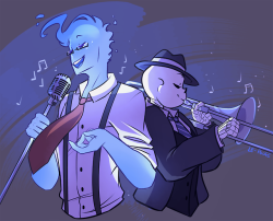 le-poofe:  You give me fever~I listened to a bunch of jazz/swing songs and this is what happened. I had too many ideas to just do one drawing 