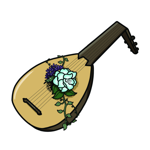 ashen-crest: [ID: two images. The first is of a watercolor bookmark, with a pale blue flower, green 