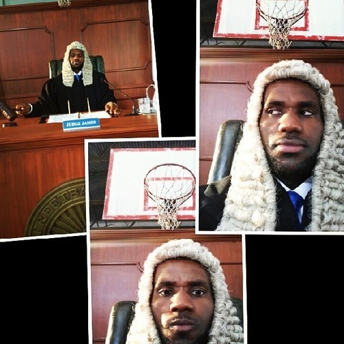 fuckyealebronjames:  On set of my commercial shoot #JudgeJames#Powerade #StriveForGreatness (kingjames) 