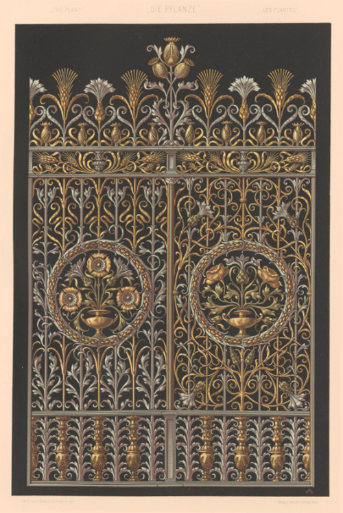 Anton Seder, ornamental door from The plant in Arts and Crafts, Die Pflanze in Kunst und Gewerbe, 18