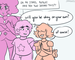 sangled:  in the Best Possible Ending where everyone gets to live on earth together and another garnet is born