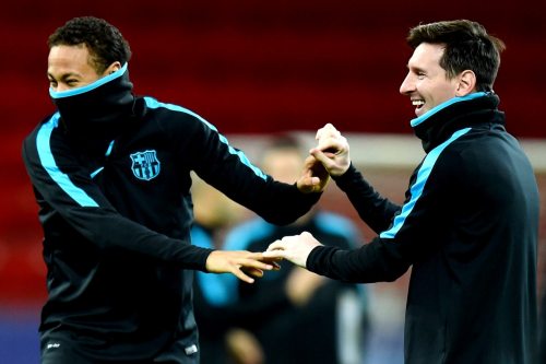 leomessiforever:MSN - training 08/12 Champions League