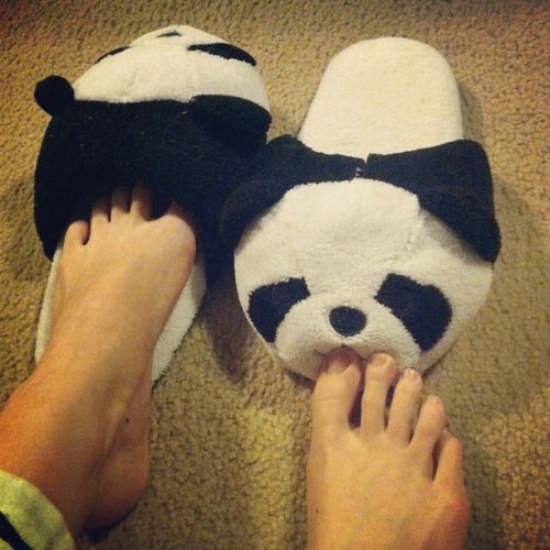 Cute :) #feet #footfetish #pandaslippers