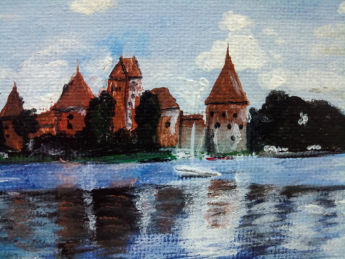 Acrylic painting of Trakai Castle, Lithuania