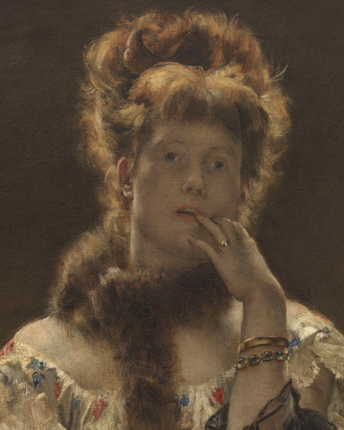 Alfred Stevens (1823-1906), The Parisian Sphinx, 1875-1877,  oil on canvas, 72 x 52 cm. Royal M