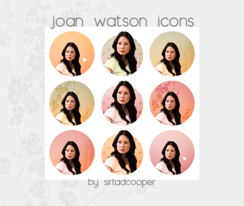 sirtadcooper:Twenty icons of Joan Watson (Elementary). 250 x 250px. Please like/reblog if you use or