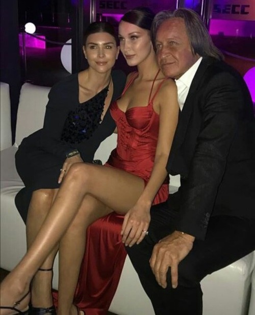 Bella Hadid, Mohamed Hadid and Shiva Safai at the Victoria’s Secret 2017 after party.