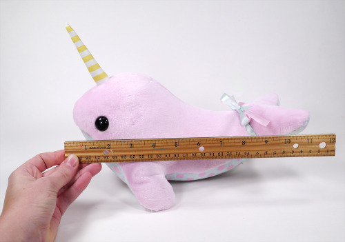 Some big pastel narwhals I made.  These soft cuties are ready to join your pastel room and keep you 