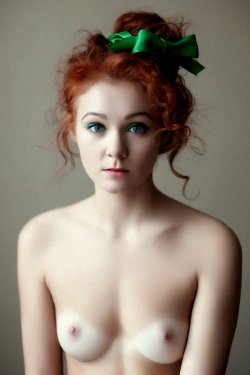 raeroyalgooble:  Cute redhead topless