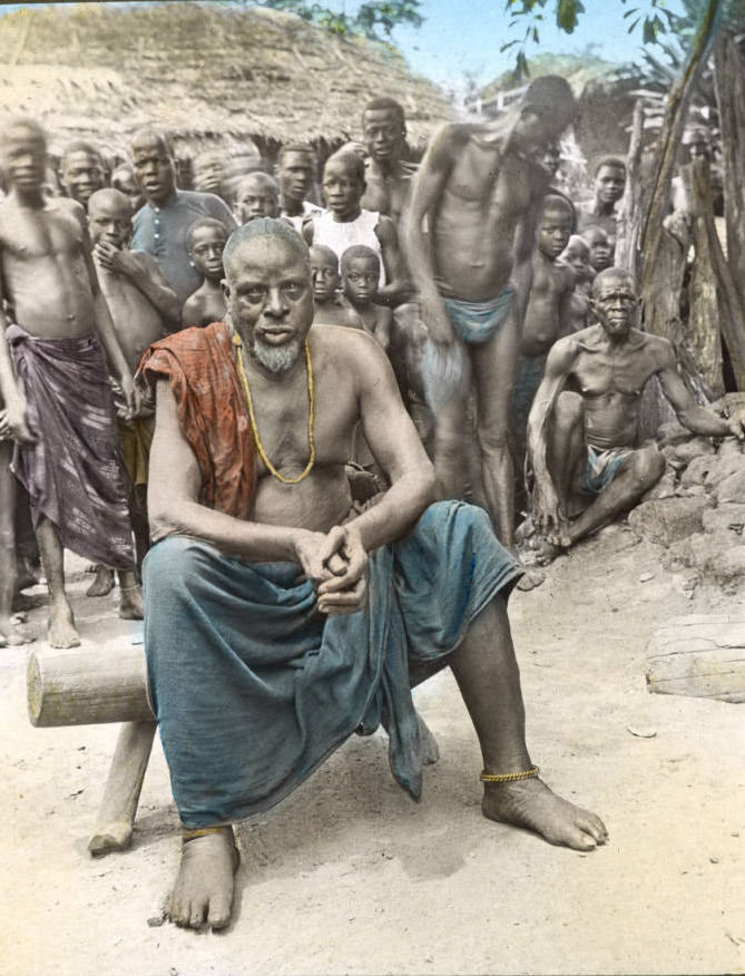 ukpuru:
“Titled elder of Adadama town, Agbo people, on the Central Cross River (now in Abi local government area of Nigeria), late 19th century.
”