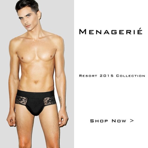 www.byMENAGERIE.com #MENAGERIE #RESORT15 #presale #blackfriday #LACE #Satin #menslingerie #R8 #laceu