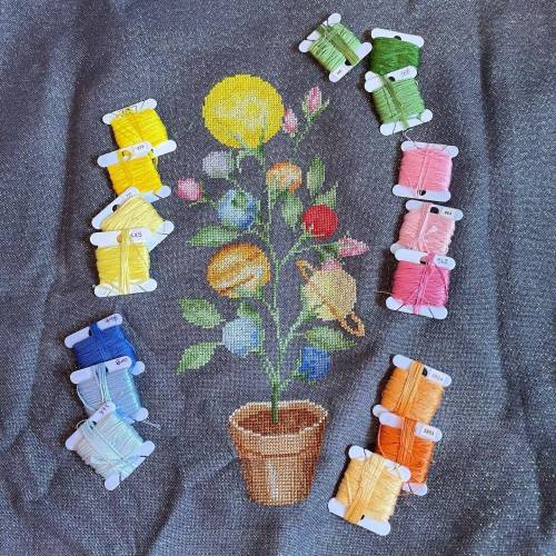 Planet Plant stitched by theolivesparrow.“My planet plant is finished! Pattern is by Nadezhda Mashta