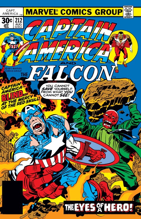 the cover to Captain America (1968) #212 by Jack Kirby and John Verpoorten 