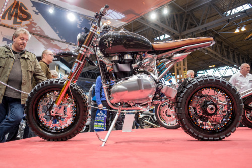 scrawnsenior:  Few of my favourites from the bike show at the NEC. Triumph stand was by far the highlight. 